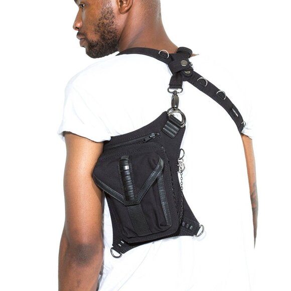 Jungle Tribe VEGAN 2.0 Black Canvas Faux Leather Holster Bag - Picture 3 of 10